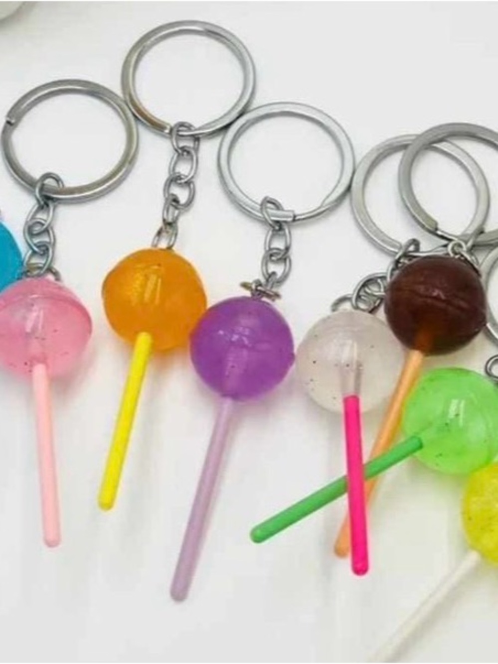 Colorful Lollipop Keychain / Zipper Pull / Charms ( 1 ) - Assorted Bright Colors
